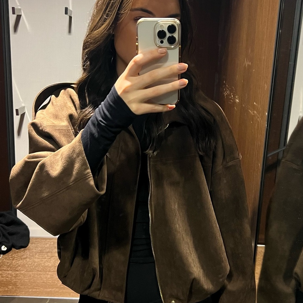 ara Suede Effect Bomber Jacket - Picture 1 of 4